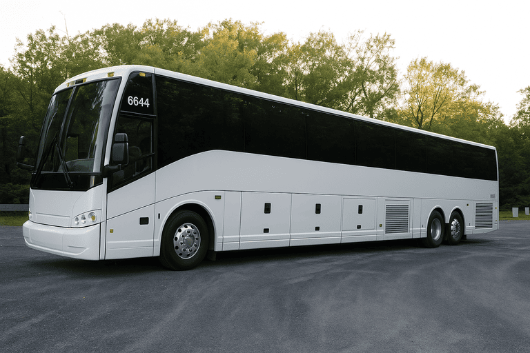exterior of Charter Bus Rental Hendersonville coach bus